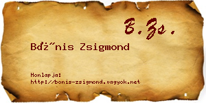 Bónis Zsigmond névjegykártya